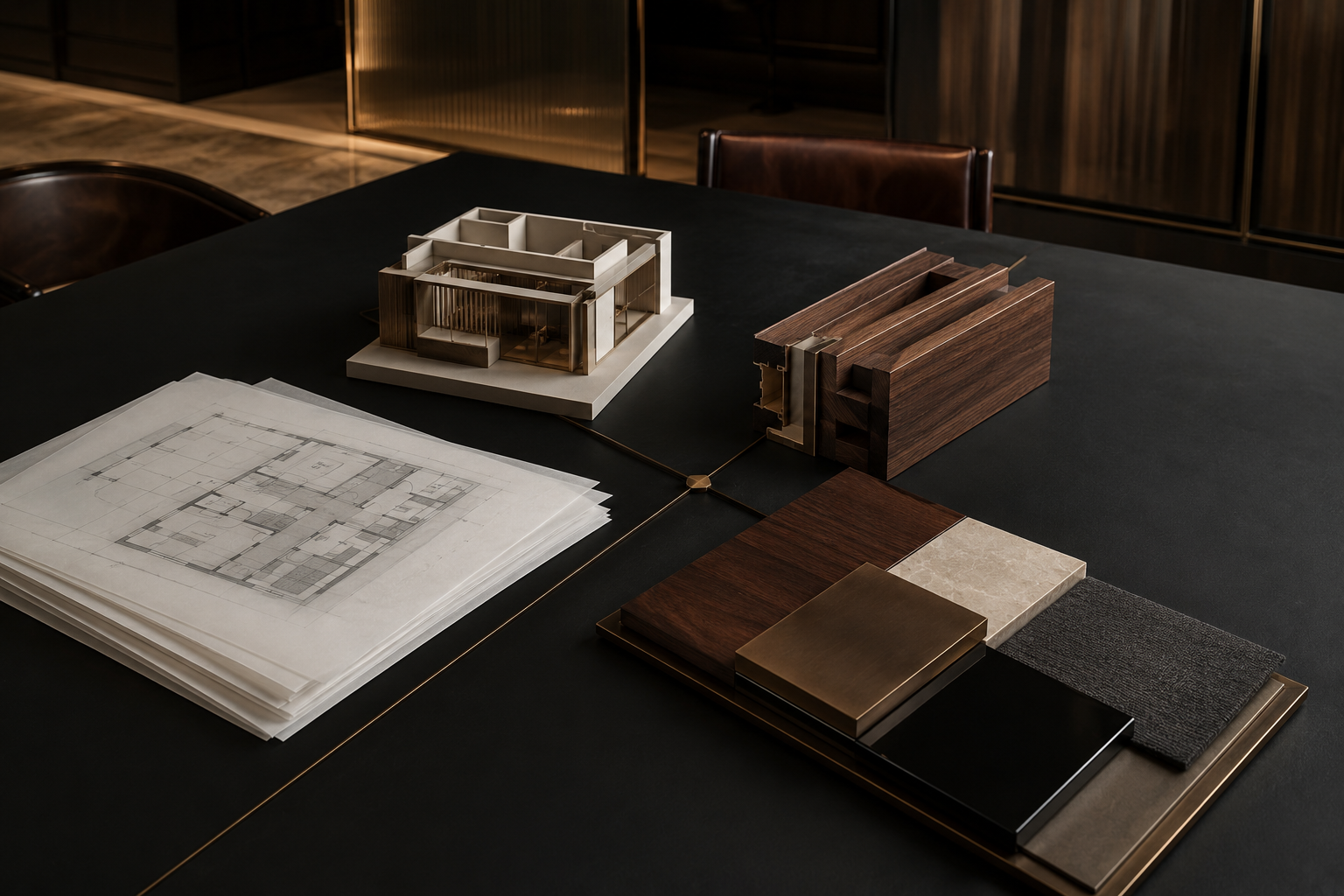 Architecture, construction, millwork, and finish workstreams coordinated together