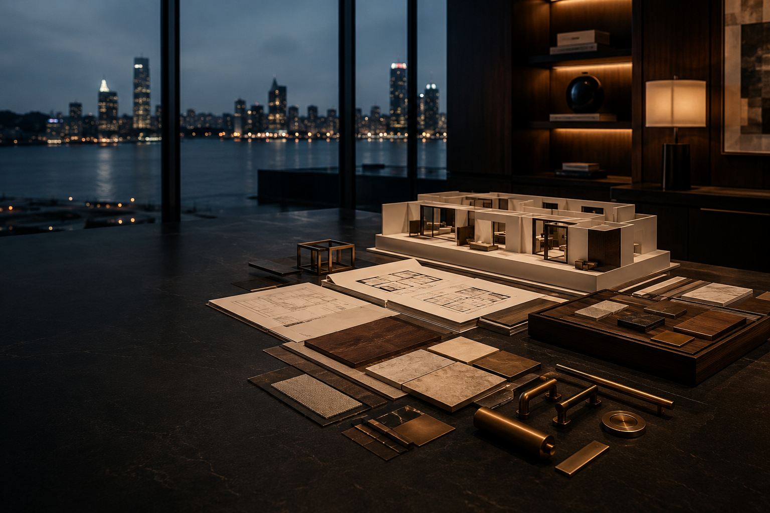 Complete owner review of plans, materials, hardware, and interior model